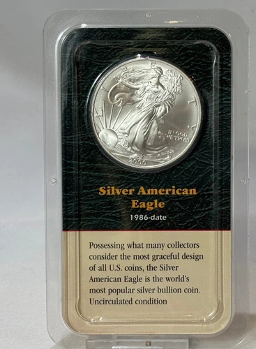 .999 Fine SIlver American Eagle 2000 Uncirculated 1 Oz Coin Sealed Package