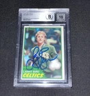 Larry Bird Signed 1981 Topps Card BAS Slabbed Auto Grade 10 Celtics Basketball