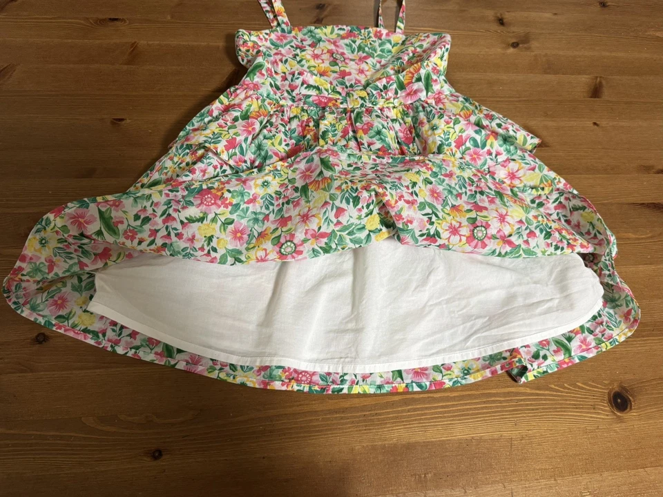 Janie and Jack 5 Multicolor Floral Ruffle Lined Sundress 2022 EUC - Image 3 of 4