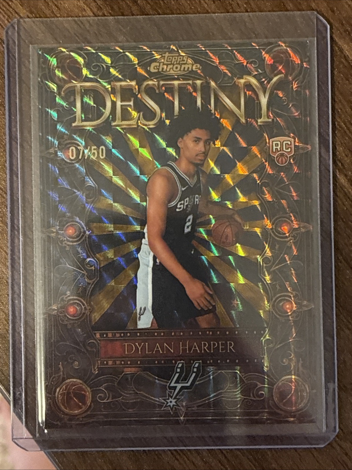 2025-26 Topps Chrome Dylan Harper Destiny RC Geometric Gold Refractor #7/50