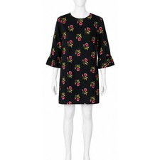 Old Navy Dress XL Black Pink Floral Long Sleeve Feminine Romantic Date Modest