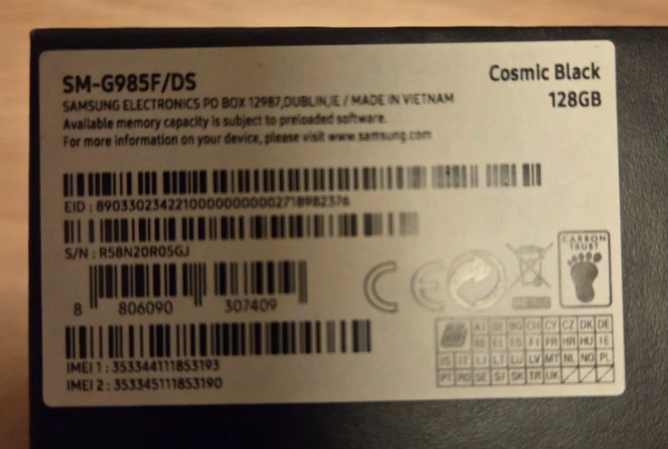 Samsung Galaxy S20+ SM-G985F/DS - 128GB - Cosmic Black (Ohne Simlock) (Dual SIM) - Bild 3 von 4