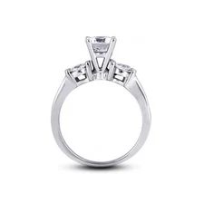 1.96ct E-VS2 Round Natural Certified Diamonds 18k Gold Classic Three-Stone Ring