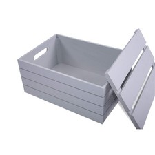 green leaves Wooden Crate with Detachable Lid Storage Box Gift Hamper Retail ...