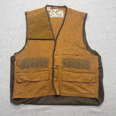 Vintage Duck Bay Hunting Vest 100% Cotton Canvas Upland Game Trap Skeet Sporting