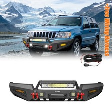 New Steel Front Bumper W Winch Plate Fits 1999-2003 2004 Jeep Grand Cherokee Wj