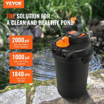 #ad #ad New Bio Pressure Pond Filter Up to 2000 Gallons with 13W UV C Light 1840 GP $126.73