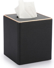 Linen Tissue Box Cover Square Magnetic Bottom Tissue Box Holder