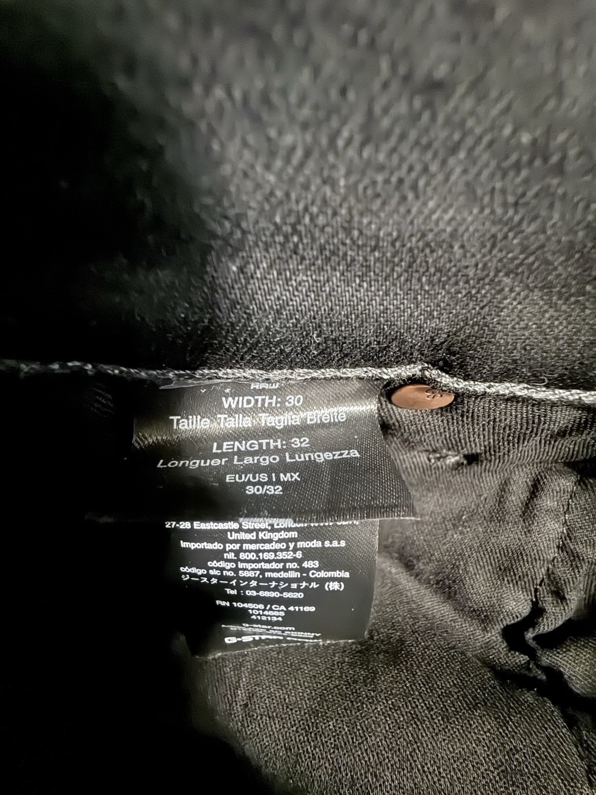 G-Star RAW Airblaze 3D Skinny Denim Jeans Size 30x32 BLACK image 6