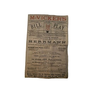 Herrmann magician & Mme Addie Awata Katnoshin McVickers Theatre Feb 1882