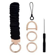 Stretchy Keychain Wristlet, Cute Key Chain Scrunchie Wrist Lanyard with 2