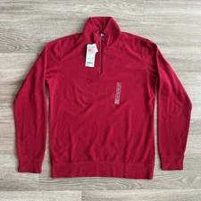 Uniqlo Heattech Half Zip Fleece Long Sleeve T Shirt Red Men’s Small