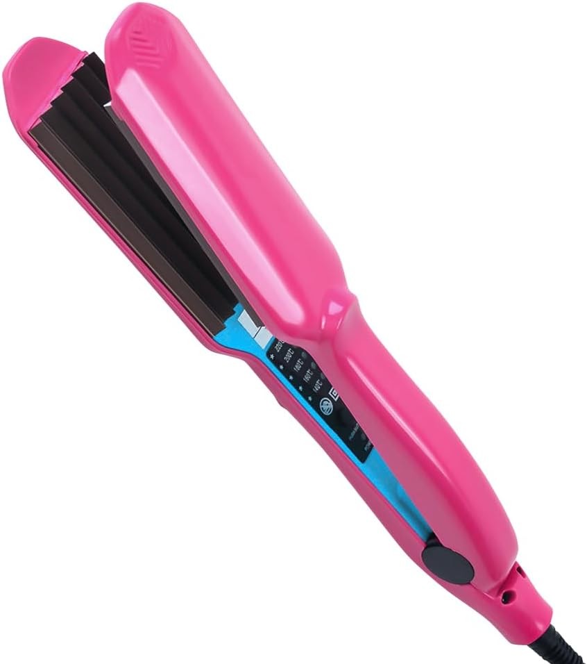 Wet/Dry Titanium Alloy Hair Crimper Crimping Perm Slipnt Waver Curler Salon UK~