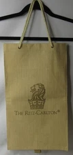 The Ritz-Carlton Hotel Burlap Jute Newspaper Bag for Guest Room Delivery RARE