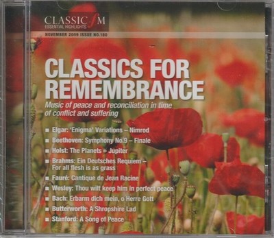 Classic FM Cd Album: No.180: Classics For Remembrance: November 2009 (Sealed)
