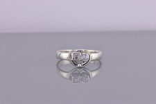 Sterling Silver Round Square Geometric Framed Accents Band Ring 925 Sz: 8