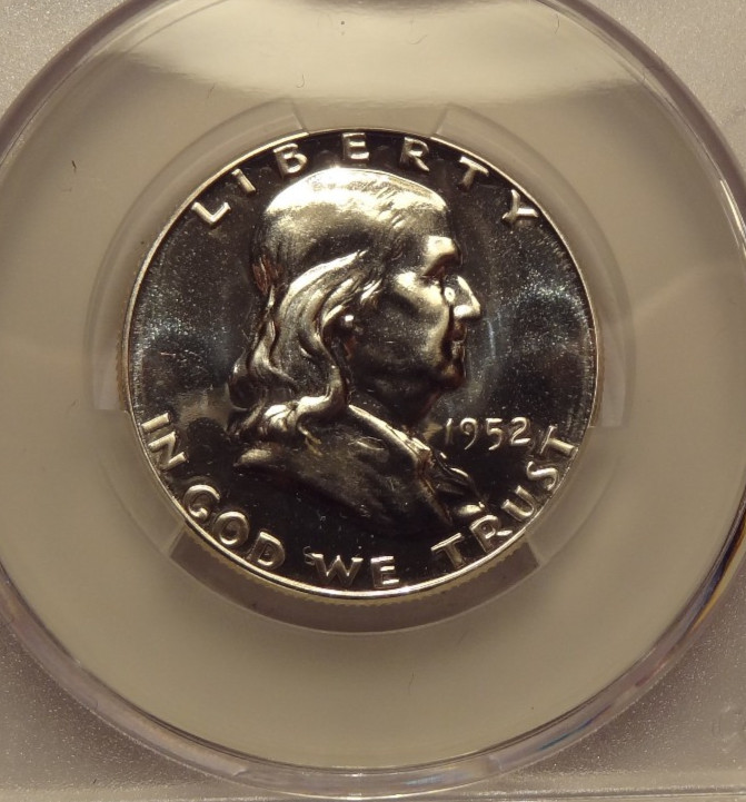 1952 PROOF FRANKLIN HALF DOLLAR, GRADED PROOF 65 BY CACG THE PREMIUM GRADING CO