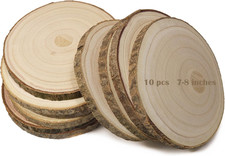 10 Pcs Large Unfinished Wood Slices for Centerpieces 7-8 Inches Rounds