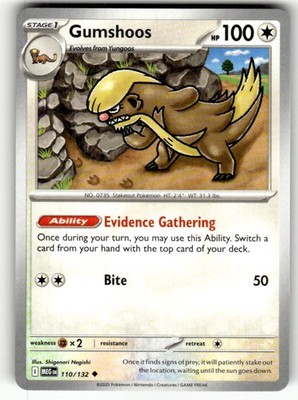 Gumshoos 110/132 Uncommon Mega Evolution Pokemon Near Mint