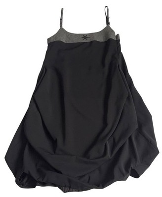 Außergewöhnliches langes schwarz-graues Kleid Marithé und François Girbaud