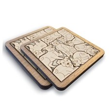 American Pit Bull Terrier Dog Wooden Puzzle Coaster - American Pitbull Dog