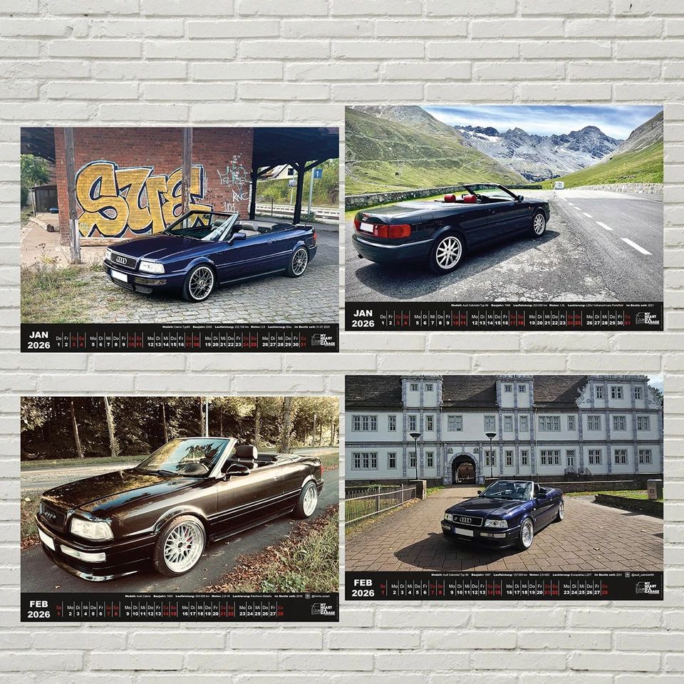 Fan Kalender 2026 - durch das Jahr mit dem Audi Cabrio (DinA3 quer) - Bild 2 von 4