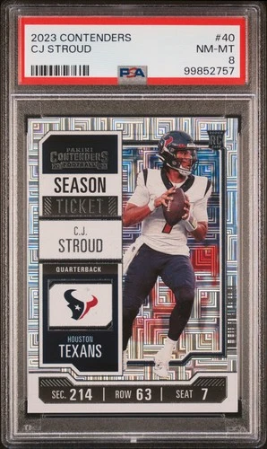 2023 PANINI CONTENDERS CJ STROUD 40 PSA 8
