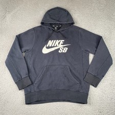 Nike SB Hoodie Mens Small Black Fleece Pullover Skateboarding