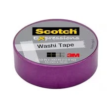 Scotch Expressions Washi Tape, .59" x 393", 6 Rolls/Pack, Purple (C314-PUR)