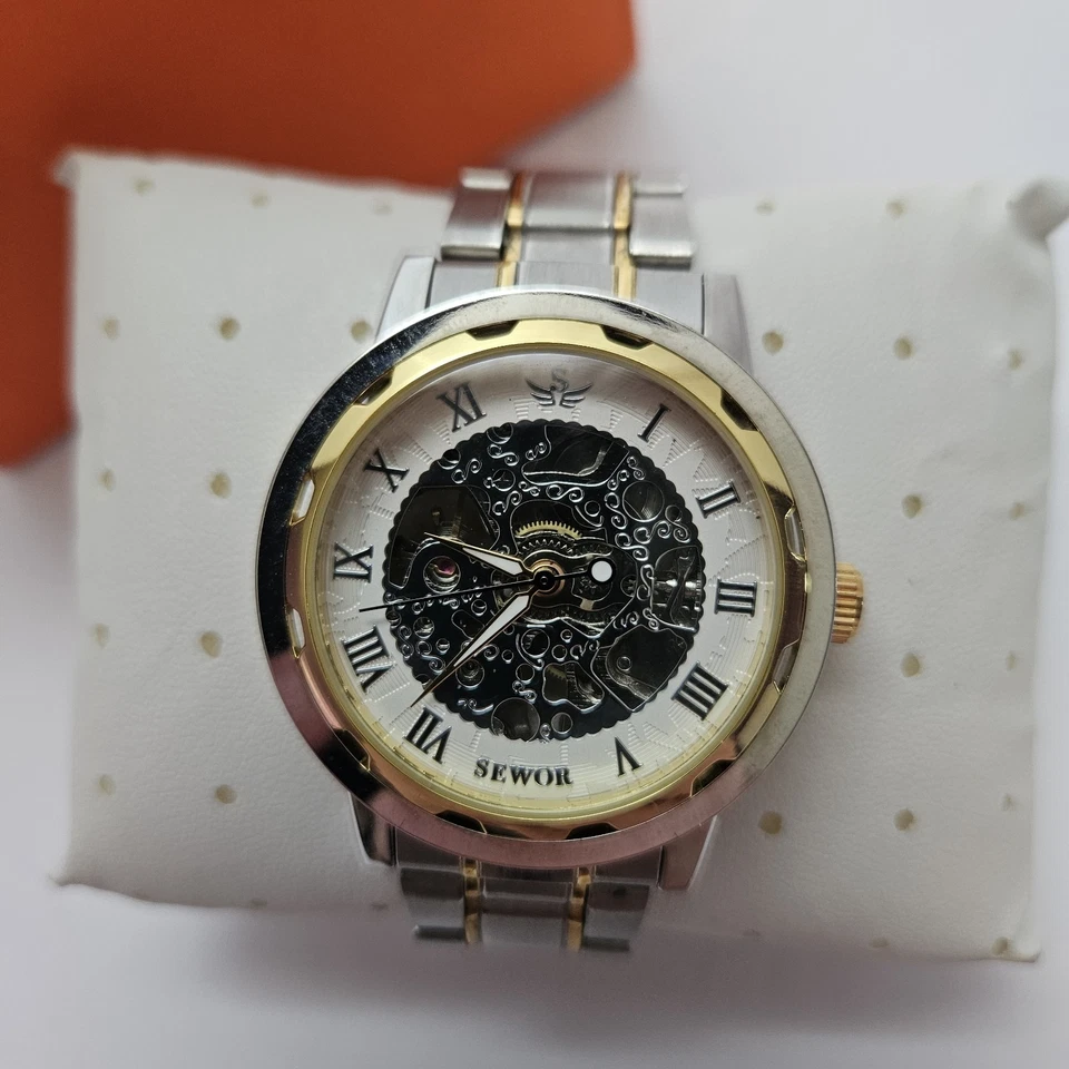 Sewor Men's Stainless Steel Skeleton Mechanical manual  Wristwatch - Image 2 of 4