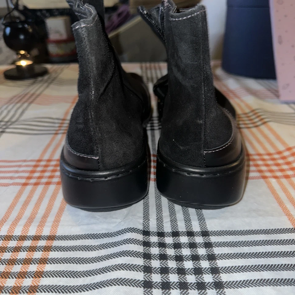 Botines Naot Cuero Genuino Gamuza Arte Para Usar Lagenlook Negro Azul 40 EE. UU. 9 Foto 4 de 4