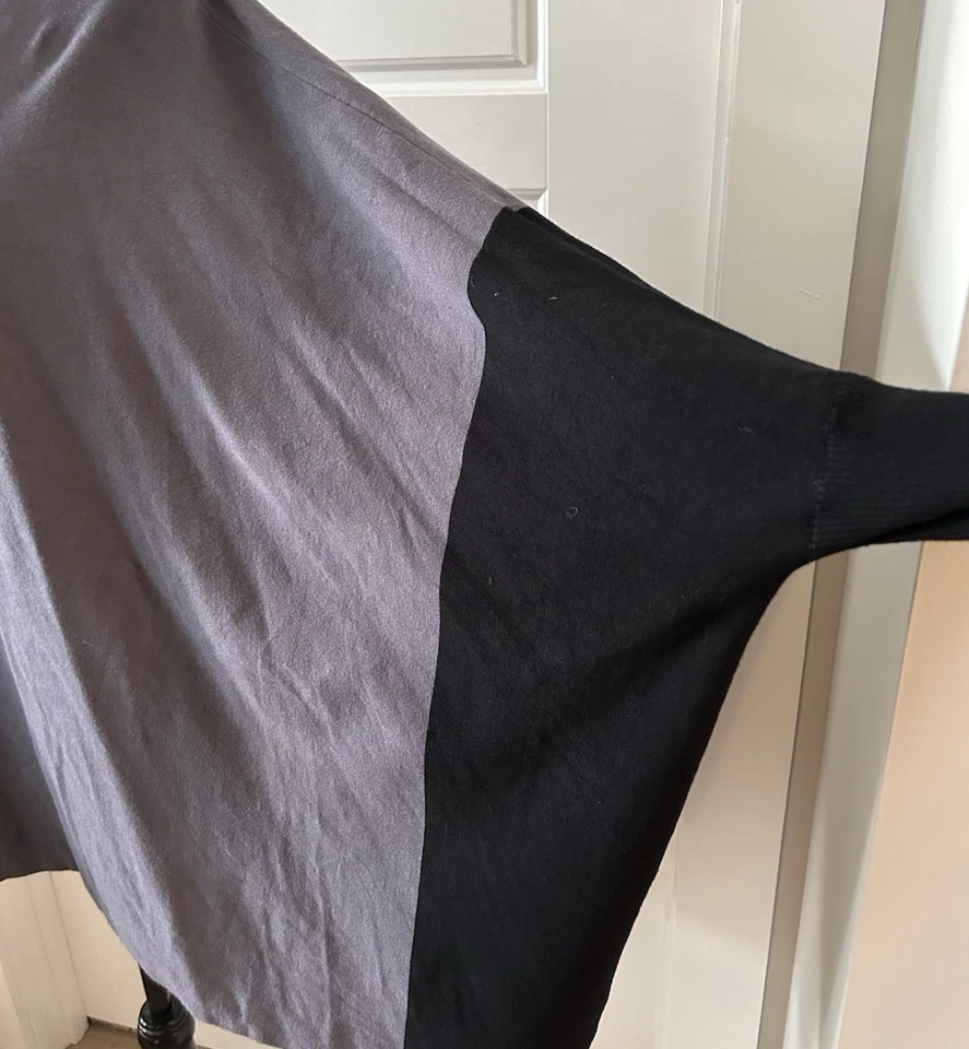 Alfani Cape Sweater Poncho Turtleneck Colorblock Gray Neutral Pullover 1X - Image 3 of 4