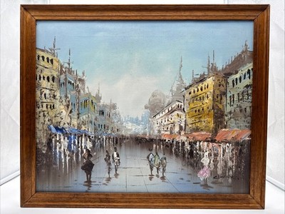 Vintage Ölgemälde Canal Grande Venedig 47 x 56 cm Saks Fourth Avenue 1943