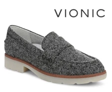 VIONIC Women's Cleo Loafer Medium Grey Flannel US FREESHIP