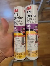 Lot Of 2 3M Fire Barrier Moldable Putty Stix MP , Red, 1.45 in x 6 in