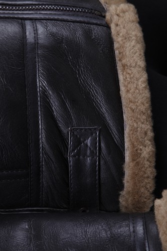 Womens Shearling Sheepskin Brown Ginger Fur 'Air force' Aviator Flying B3 Jacket - Picture 7 of 9