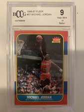 1986 Fleer Basketball #57 Michael Jordan RC Rookie Bulls BCCG 9  “HOT Rookie 