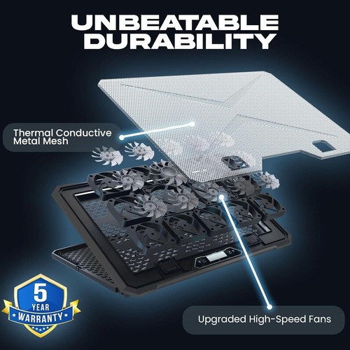 V14 Gaming Laptop Cooling Pad with 14 Fans + Gaming Laptop Cooler + Stable RGB L - Picture 8 of 24