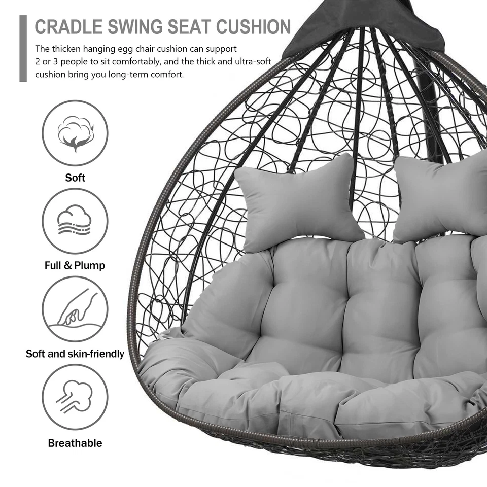 2-местный стул-яйцо подушка подвесная корзина сиденье подушка уличная корзина подушечки для стула - Изображение 2 из 4
