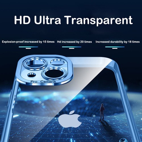 For iPhone 16 Pro Max 15 14 Pro 13 12 11 Plating Clear Soft TPU Phone Case Cover - Picture 6 of 33