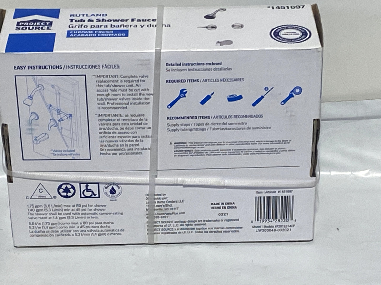 Project Source Chrome 2-handle Bathtub And Shower Faucet With Valve - Rutland 