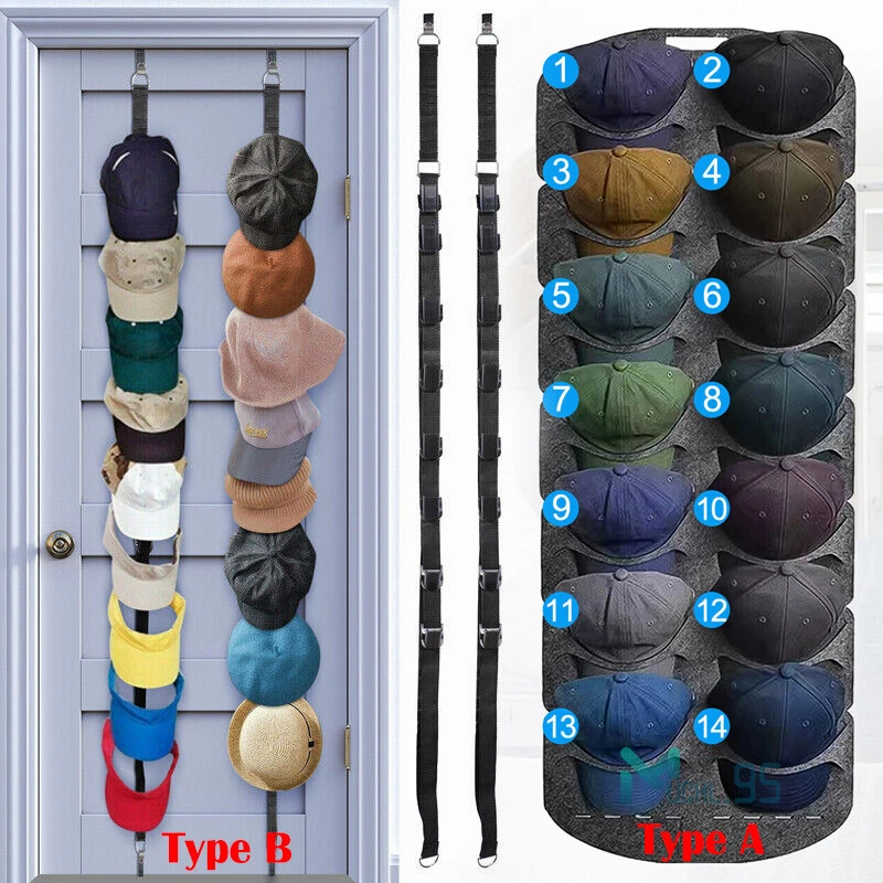 Hat Rack Organizer Baseball Cap Holder Storage Pockets for Door Wall Caps  Stand