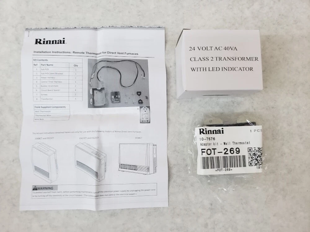 Rinnai Direct Vent Remote Thermostat Kit 204000045 | eBay