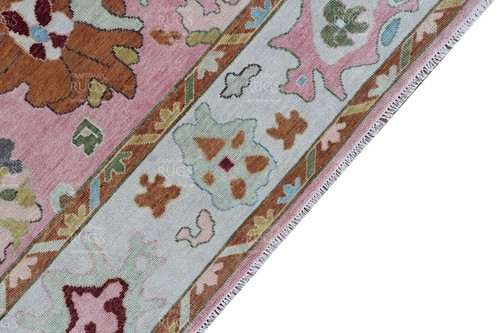 Soft Pink Oushak Hand Knotted Rug in 5x8, 6x9, 8x10, 9x12, 10x14 Wool Area Rug - Picture 10 of 13