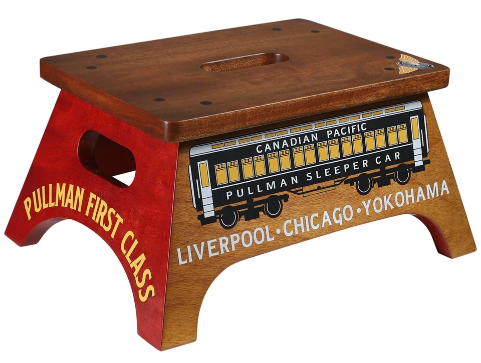 Canadian Pacific Pullman Train Steps Foot Stool 7.75" Wood Toilet Poop Bathroom - Image 2 of 4