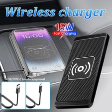 Universal Wireless Car Phone Charger Fast Charging Pad Mat For iPhone Samsung