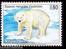 Polar bear, Endangered Wild Animals, United Nation 1997 MNH  
