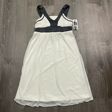 NWT Amy Byer Girls Dress White Black Empire Waist Tie Lined Made in USA Size 8