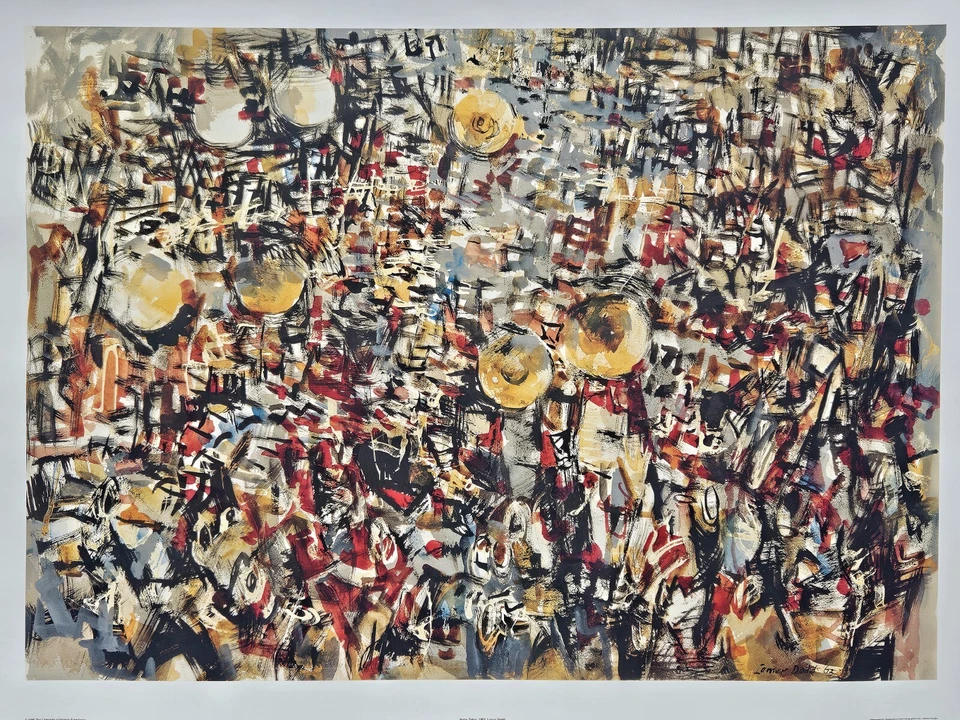 Litografía Lamar Dodd " SEVEN TUBAS" 1963 - ¡BANDA REDCOAT de la Universidad de Georgia! Foto 2 de 4