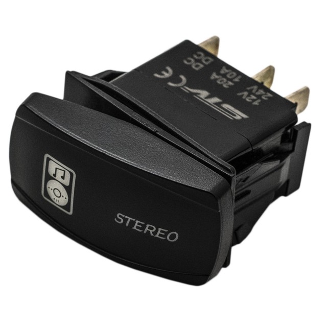 RED LED Horizontal STEREO Rocker Switch 4WD 4X4 UTV Waterproof eBay